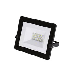 Προβολέας LED-SMD slim 20W 230V με φωτοκύταρο 4000Κ ενδιάμεσο φως IP65 σε μαύρο χρώμα