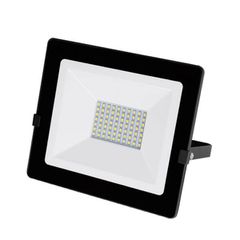 Προβολέας LED-SMD slim 50W 230V με φωτοκύταρο 4000Κ ενδιάμεσο φως IP65 σε μαύρο χρώμα