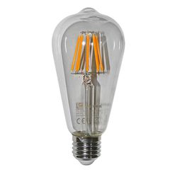 Λάμπα led cog filament αβοκάντο ST64 διάφανη E27 10W 230V 2800k θερμό λευκό φως 1200lm δέσμης 360°