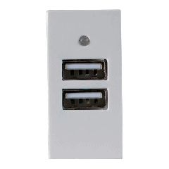 Πρίζα μονή με 2 θύρες USB 5V 2x2,2A για κανάλια δομημένης καλωδίωσης
