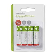 Επαναφορτιζόμενες μπαταρίες NEDIS BANM26HR64B ΑΑ Νi-MH 2600 mAh 1.2V σε blister 4 τεμαχίων