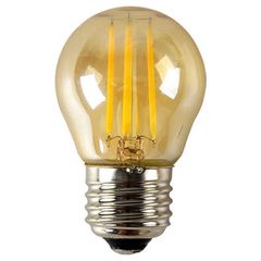 Λάμπα Led Filament E27 σφαιρική AMBER 6W 230V AC θερμό φως 2700k 540lm 30000h ντιμαριζόμενη