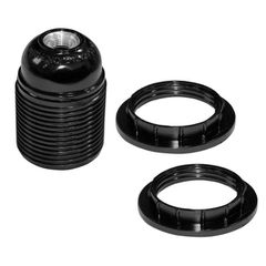Ντουί βακελίτου E27 4Α 250V M10(1/8") με 2 ροδέλες μαύρο