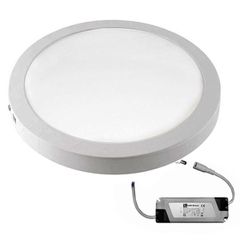 Led panel επίτοιχο λευκό στρογγυλό ισχύος 24W 230V 4000k ενδιάμεσο λευκό φως 1800lm με τροφοδοτικό