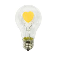 Διακοσμητική λάμπα led αχλάδι E27 2W 230V AC 2700k θερμό λευκό φως 200lm με σχέδιο καρδιά