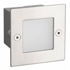 Led απλίκα νίκελ ματ τετράγωνη χωνευτή 2W 100Lm 6000k ψυχρό λευκό φως από πλαστικό στεγανή ΙΡ54