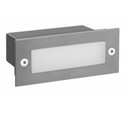 Led απλίκα γκρι ορθογώνια χωνευτή 2W 90Lm 3000k θερμό λευκό φως από πλαστικό στεγανή ΙΡ54