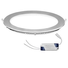 Led panel χωνευτό ασημί στρογγυλό 25W 230V 3000k θερμό λευκό φως 1800lm με τροφοδοτικό