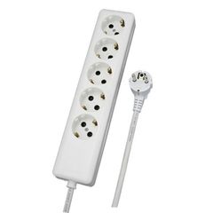 Πολύπριζο πέντε θέσεων με καλώδιο 5m 3x1,5mm² πλάγιας εισόδου χωρίς διακόπτη