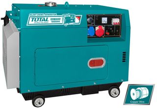 Ηλεκτρογεννήτρια TOTAL DIESEL TP250003 5000W τριφασική κλειστού τύπου με ρόδες & λαβές μεταφοράς