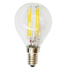 Λάμπα Led Filament E14 σφαιρική 6W 230V AC θερμό φως 2700k 550lm δέσμης 360° ντιμαριζόμενη