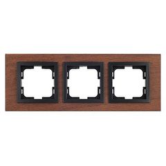 Πλαίσιο τριπλό οριζόντιας και κάθετης Mono Electric style wood καρυδιά