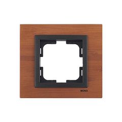 Πλαίσιο μονό μπαμπού Mono Electric Style Wood οριζόντιας και κάθετης τοποθέτησης