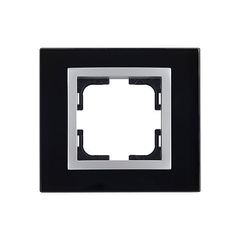 Πλαίσιο μονό οριζόντιας και κάθετης τοποθέτησης Mono Electric style glass μαύρο