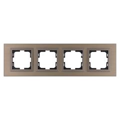 Πλαίσιο τετραπλό μπρονζέ Mono Electric Style Aluminium οριζόντιας και κάθετης τοποθέτησης
