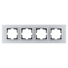 Πλαίσιο τετραπλό λευκό Mono Electric Style Glass οριζόντιας και κάθετης τοποθέτησης