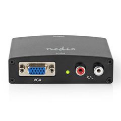 Μετατροπέας VGA + 2 RCA σε HDMI με 1.65Gbps ταχύτητα μεταφοράς δεδομένων σε ανθρακί χρώμα
