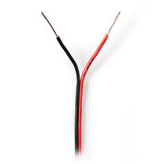 Καλώδιο ηχείων 2x0.35mm² σε κουλούρα 100 μέτρων σε μαύρο-κόκκινο χρώμα