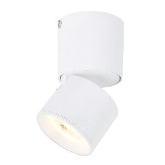 Επίτοιχο φωτιστικό PLUTO LED COB 5W θερμό φως 3000k 400lm δέσμης 80° λευκό αλουμινίου D5,6xh10cm