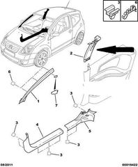 ΠΛΑΣΤΙΚΟ ΕΣΩΤΕΡΙΚΗΣ ΚΟΛΟΝΑΣ ΑΕΡΟΣΑΚΩΝ CITROEN C2 2003-2010    00008329WE                                                     