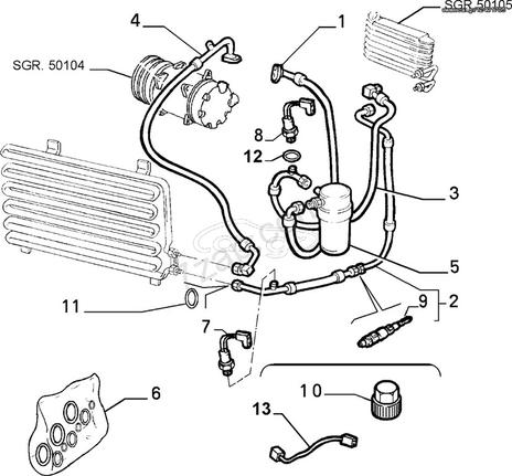 Alfa Romeo 145/146, σωλήνας κλιματιστικού, καινούργιος, γνήσιος- 60599155