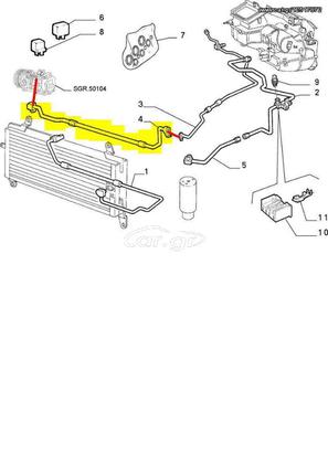 Fiat Punto GT, σωλήνας κλιματιστικού, καινούργιος, γνήσιος- 7796433