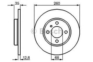 Δισκόπλακα BOSCH ΓΙΑ BMW3 E30 0 986 478 029)