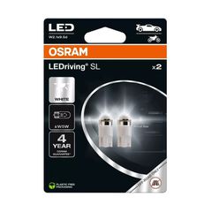 Led OSRAM T10 1W LEDRIVING SL WHITE 6000K W5W Κωδικός : 2825DWP-2BL...SoundStreet....