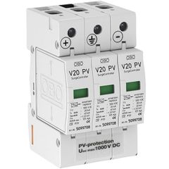 Ασφάλεια πίνακα OBO DC T-2 κατάλληλη για αντικεραυνική και φωτοβολταϊκή προστασία V20 1.000 V DC