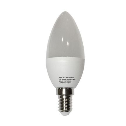 Λάμπα led E14 C37 κεράκι 7W 230V 4000k ενδιάμεσο φως δέσμης 240° 700lm με πλαστική επικάλυψη