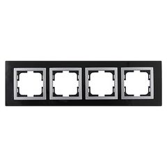 Τετραπλό πλαίσιο μαύρο Mono Electric Style Glass οριζόντιας και κάθετης τοποθέτησης
