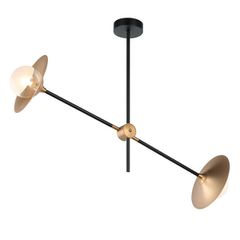 Φωτιστικό οροφής LAYLA 2xG9 85x20xh51cm ορειχάλκινο/μαύρο μεταλλικό και γυαλί