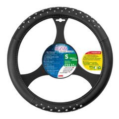 Καλυμμα Τιμονιου Icon 35-37cm Μαυρο Χρωμα Me Ασημι Μεταλλικα Αστερια /ΑΟΣΜΟ /ΟΙΚΟΛΟΓΙΚΟ/ Μη ΤΟΞΙΚΟ/ Ανακυκλωσιμο Υλικο