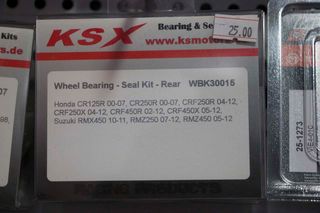 KSX κιτ ρουλεμάν πίσω τροχού Honda CRF / X 250 04- 02- CRF450 CRF450X 05- CR 125/250 00-  Suzuki RMZ250 RMZ450 07- 05- 10-11 RMX450