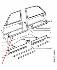 ΔΙΑΚΟΣΜΗΤΙΚΟ ΕΜΠΡΟΣ ΑΡΙΣΤΕΡΗΣ ΠΟΡΤΑΣ PEUGEOT 309 1986-1993  0000935064                                                             