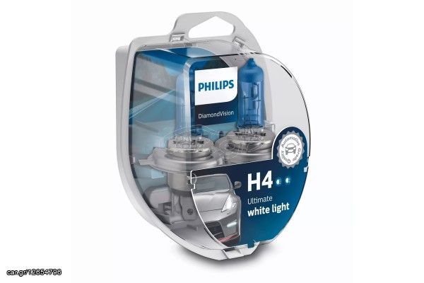 Philips Diamond Vision H4 12V 60/55W 5000K Τύπου Xenon 