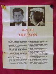 “KENNEDY WANTED FOR TREASON” ΣΠΑΝΙΑ ΣΥΛΛΕΚΤΙΚΗ ΑΦΙΣΑ ΤΟΥ 1963.