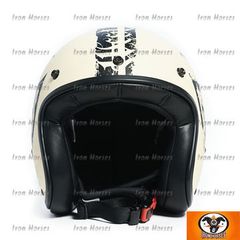 ΚΡΑΝΟΣ WCC Gangscript open face helmet ivory-thumb-1