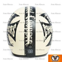 ΚΡΑΝΟΣ WCC Gangscript open face helmet ivory-thumb-2