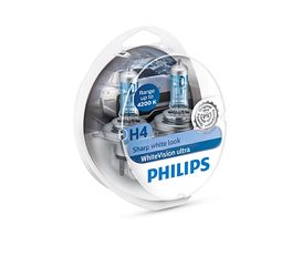 Λάμπες Philips White Vision Ultra NEW Sharp White Look H4 4300K 12V 60/55W Κωδικός 12342WVUSM...Sound☆Street..