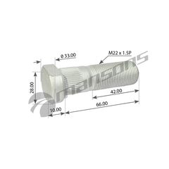 ΜΠΟΥΛΟΝΙ/ΜΠΟΥΖΟΝΙ - ΒΙΔΑ IVECO M22x1.5 - μήκος 66mm