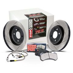 STOPTECH SPORT KIT STAGE 4.3 SLOTTED ROTORS PADS AND LINES BRAKE KIT