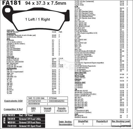 ΤΑΚΑΚΙΑ FA 245 (FA 181) EBC