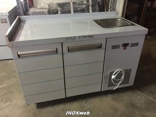INOXWEB 24-Ψυγειο παγκος συντηρηση τοιχου  135χ70χ87/92 με 1 γουρνα 40χ40