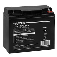 Μπαταρία μολύβδου NOD LAB 12V-18AH μεγάλης διάρκειας ζωής με χαμηλό βαθμό αυτοεκφόρτισης