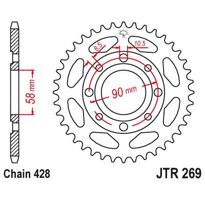 Γραναζι πισω 269.34 Honda Innova 34Δ 428 - (10110-158)