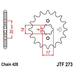 Γραναζι εμπρος 273.14 Honda Innova 14 428 (JTF274) - (10100-002)