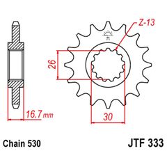 Γραναζι εμπρος 333.16/ 347 16 18NC Honda VFR750/CBR900v 16Δ PBR - (10100-099)