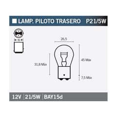 Λαμπα μπαγιονετ stop 12/21/5 VICMA - (10570-228)