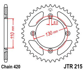 Γραναζι πισω 215.49Δ Honda CR80/85/CRF150 - (10110-381)